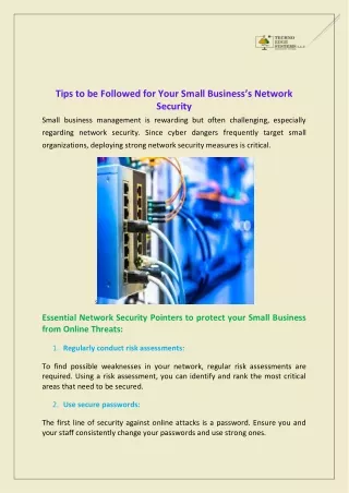 Tips to be Followed for Your Small Business’s Network Security