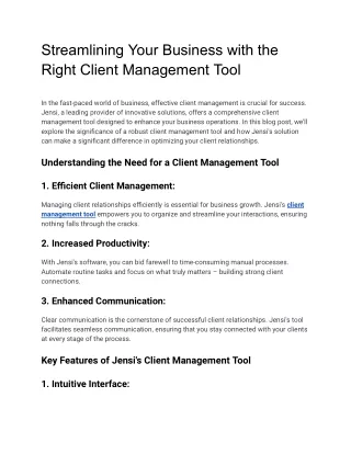Streamlining Your Business with the Right Client Management Tool