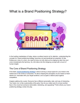 what is a brand positioning strategy