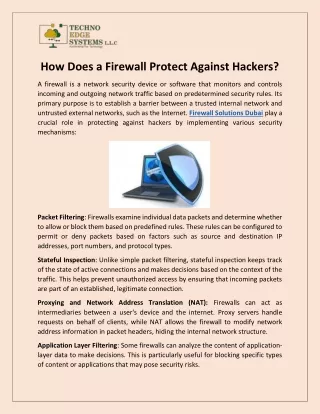 How Does a Firewall Protect Against Hackers?