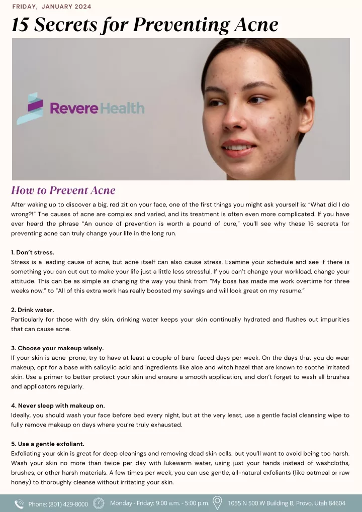 friday january 2024 15 secrets for preventing acne