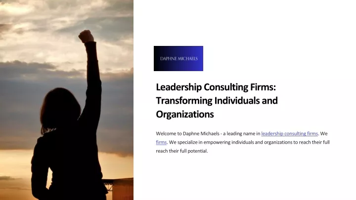 leadership consulting firms transforming