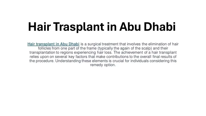 hair trasplant in abu dhabi
