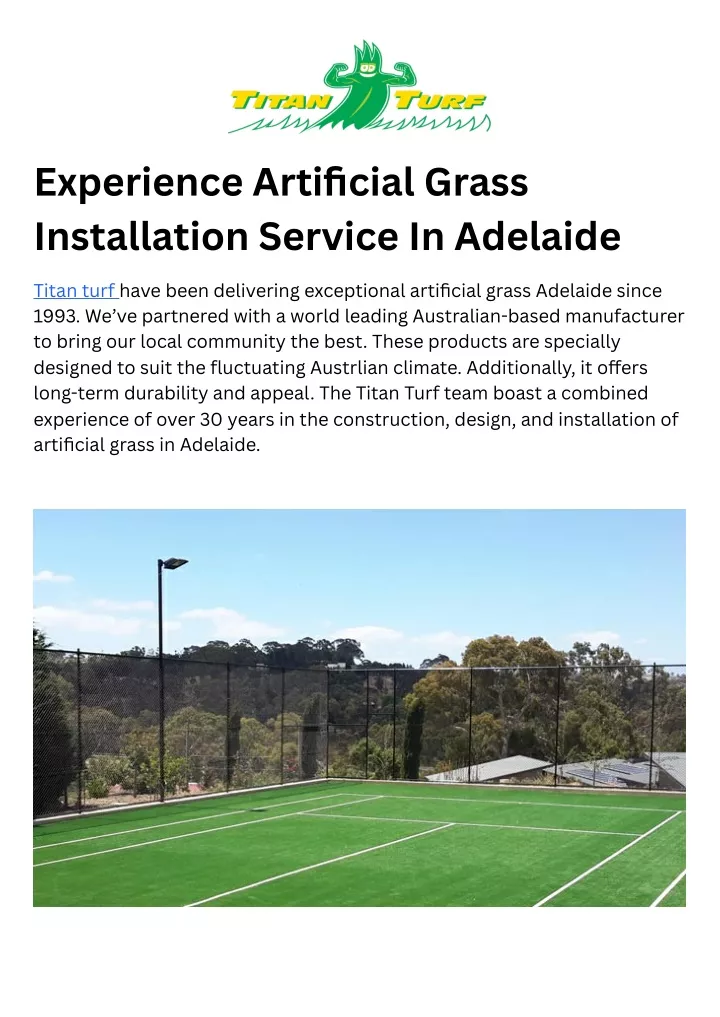 experience artificial grass installation service