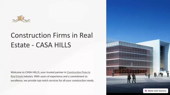 construction firms in real estate casa hills