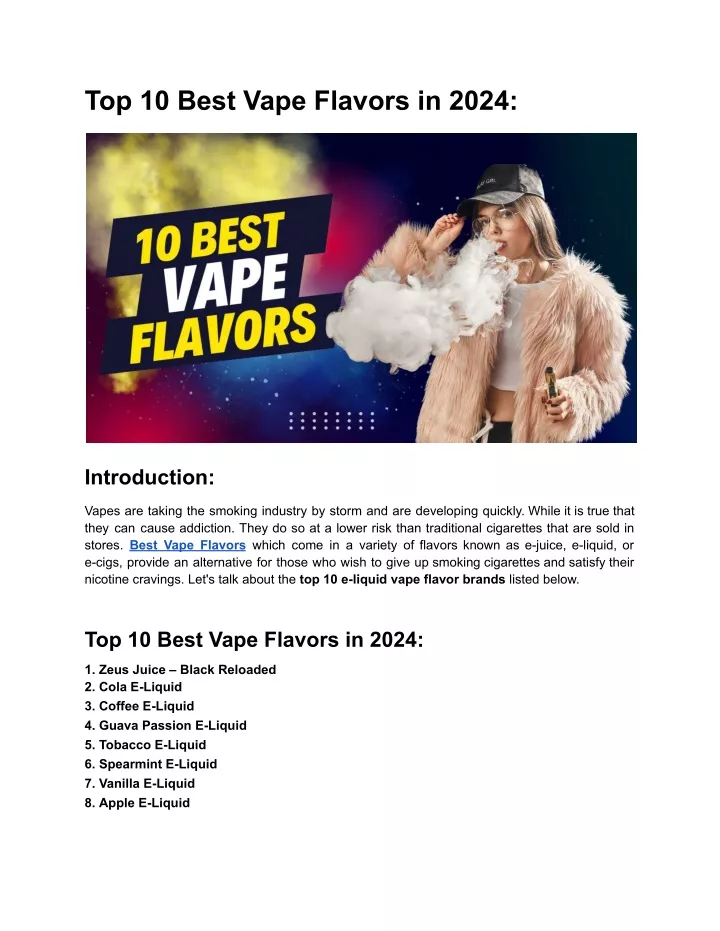 top 10 best vape flavors in 2024