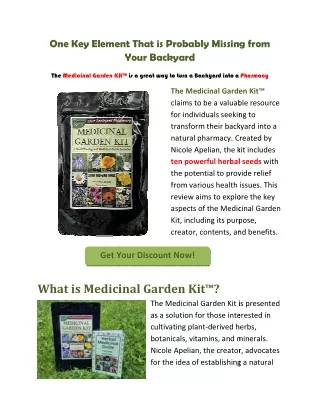 The Medicinal Garden Kit - Brand New Dr. Nicole Apelian 2024