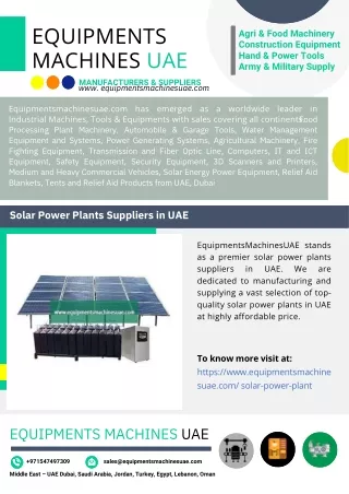 Solar Power Plants Suppliers in UAE
