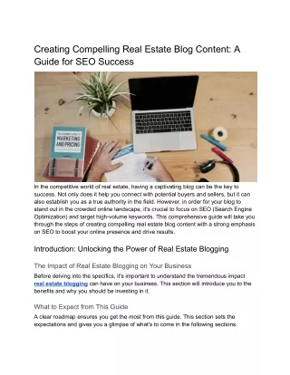 Creating Compelling Real Estate Blog Content