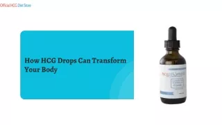 How HCG Drops Can Transform Your Body
