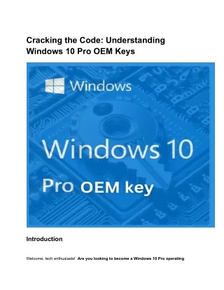 Cracking the Code_ Understanding Windows 10 Pro OEM Keys
