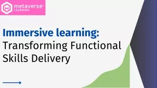 Immersive Learning, Training & Programs