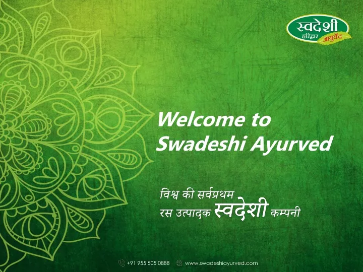 welcome to swadeshi ayurved