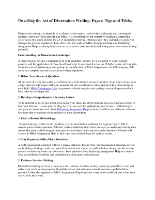unveiling the art of dissertation writing expert