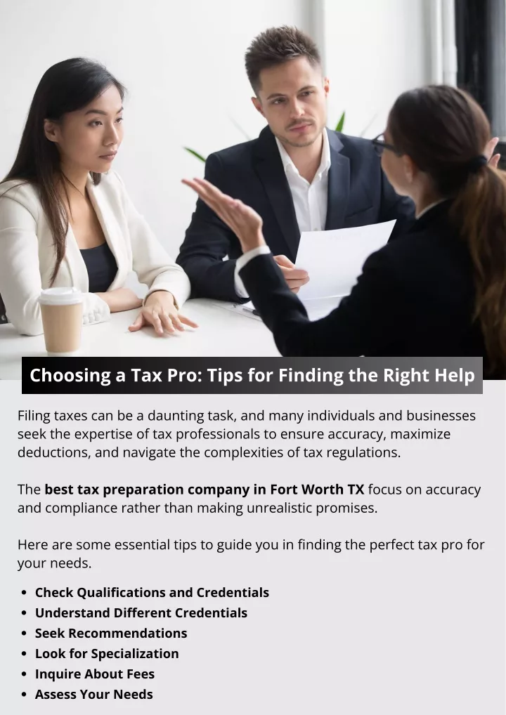 choosing a tax pro tips for finding the right help