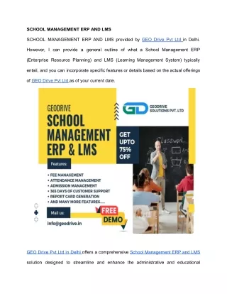 SCHOOL MANAGEMENT ERP AND LMS