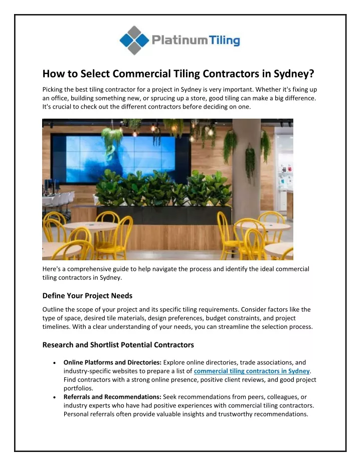 how to select commercial tiling contractors