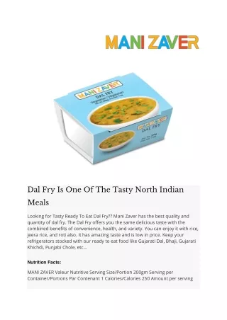 Dal Fry Is One Of The Tasty North Indian Meals