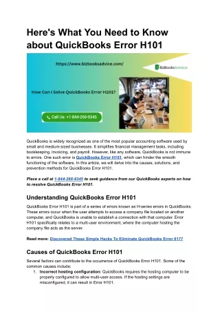 Here's What You Need to Know about QuickBooks Error H101