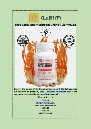 Shop Cordyceps Mushroom Online  Clarityfy ca