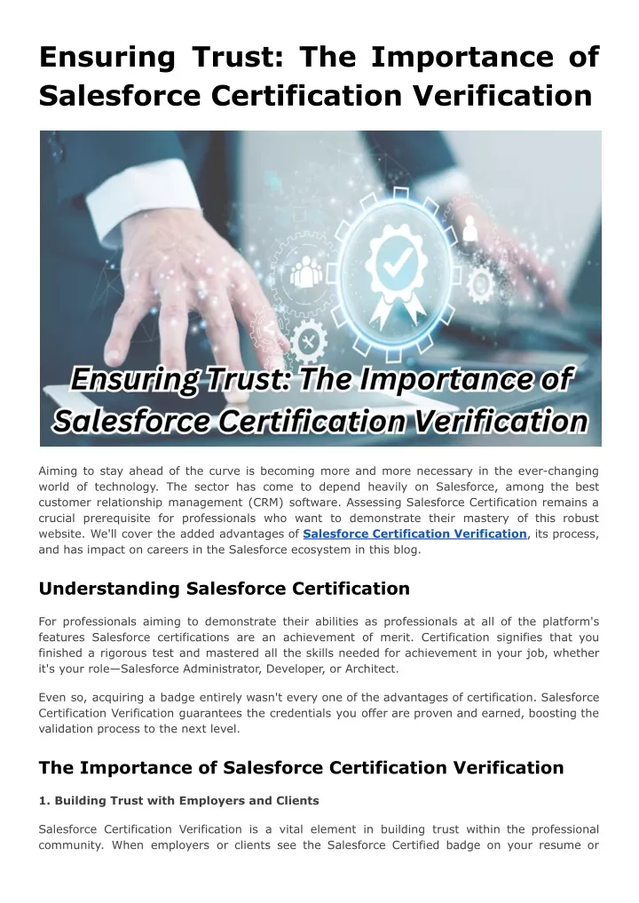 ensuring trust the importance of salesforce