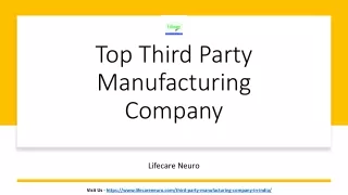Top Third Party Manufacturing Company - Lifecare Neuro