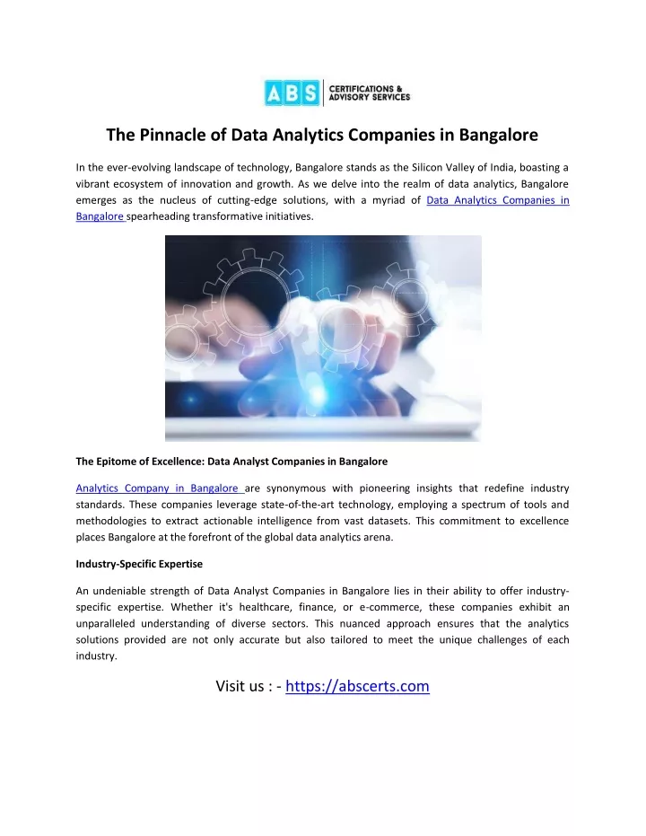 the pinnacle of data analytics companies