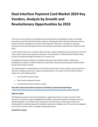 dual interface payment card market 2024