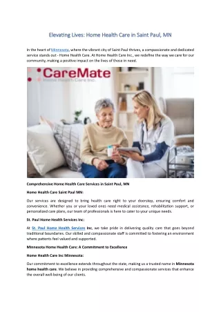 Elevating Lives Home Health Care in Saint Paul