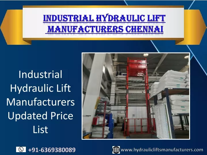 industrial hydraulic lift manufacturers chennai