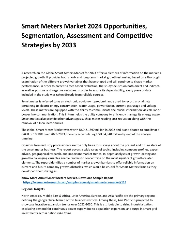 smart meters market 2024 opportunities