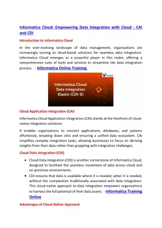 informatica cloud empowering data integration