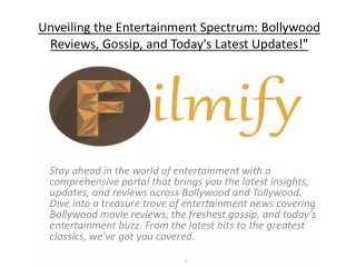 Filmify: Your Ultimate Source for the Latest Tollywood and Bollywood Updates