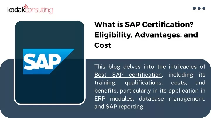 what is sap certification eligibility advantages