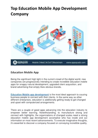 Top Education Mobile App Development Company