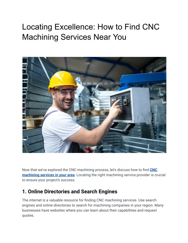 locating excellence how to find cnc machining