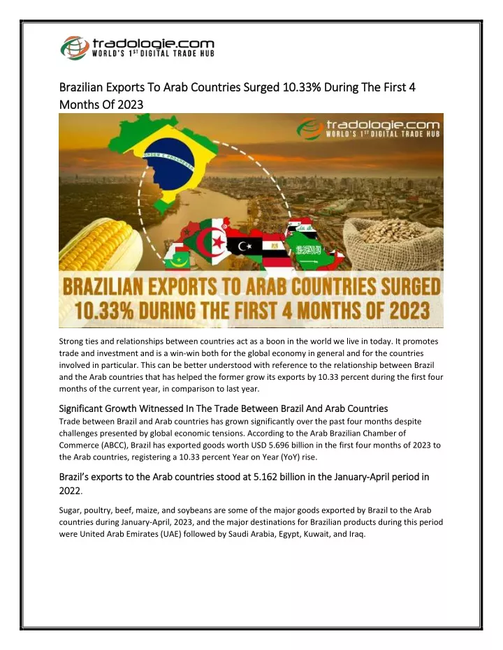 brazilian exports to arab countries surged