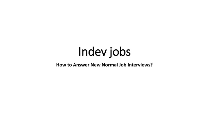 indev jobs