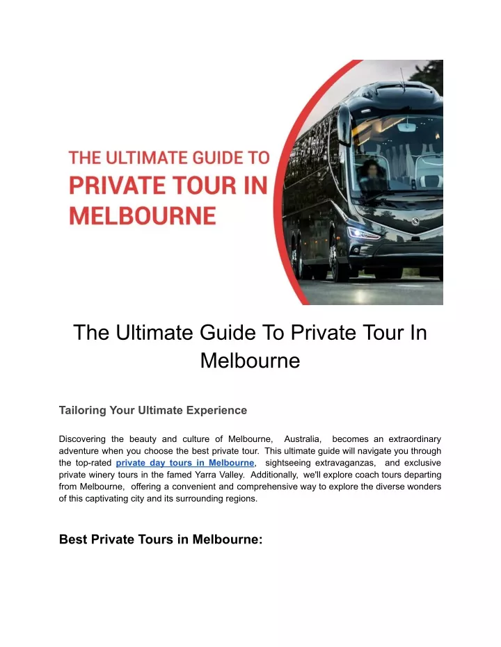 the ultimate guide to private tour in melbourne