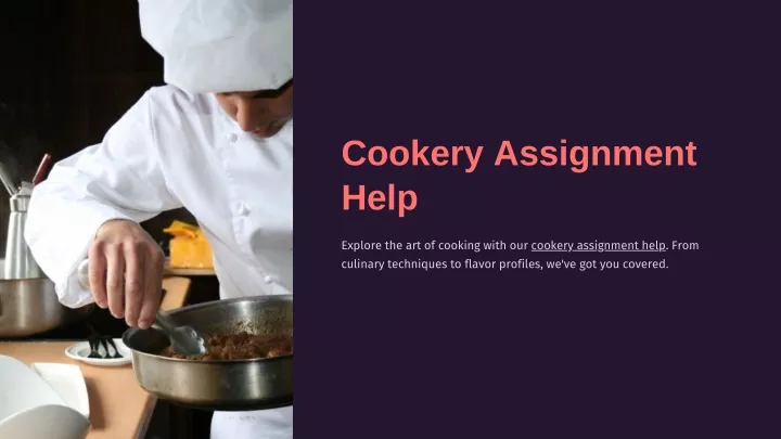 assignment help cookery