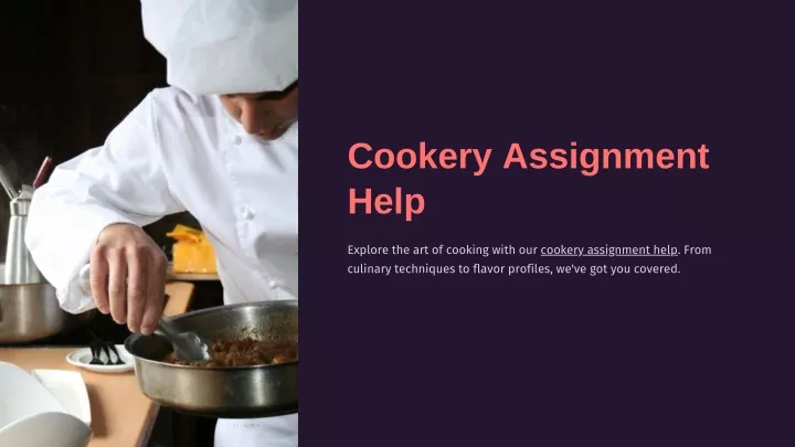 cookery assignment help