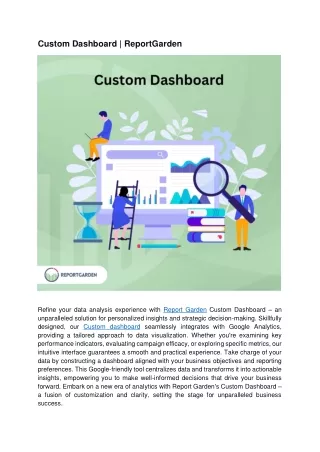 custom dashboard reportgarden
