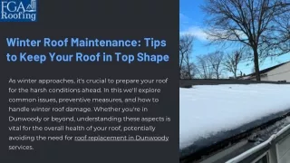 Winter Roof Maintenance Tips to Keep Your Roof in Top Shape