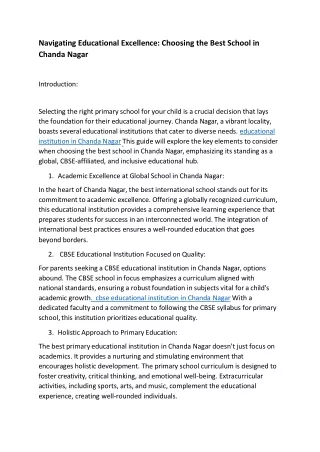 navigating educational excellence choosing