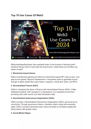 top 10 use cases of web3