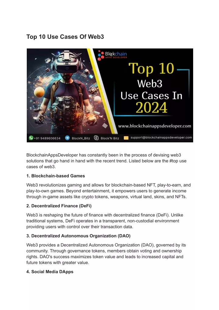 top 10 use cases of web3