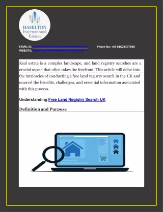 Free Land Registry Search UK