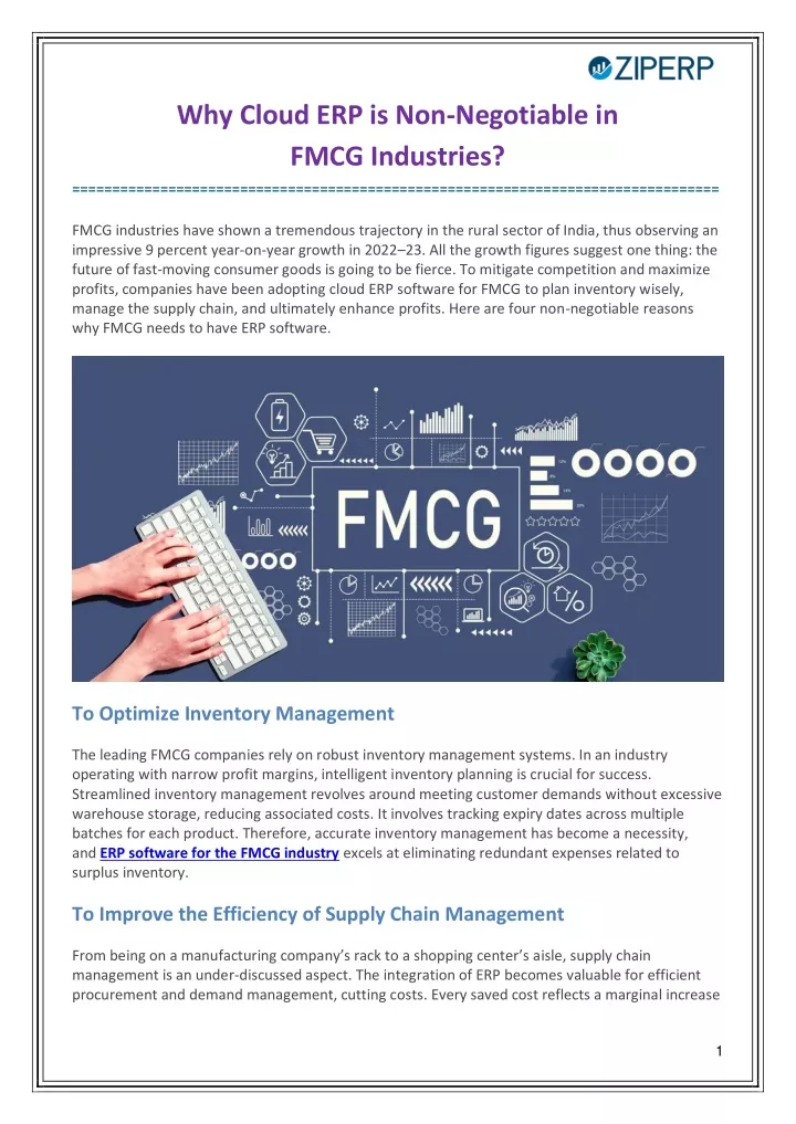 why cloud erp is non negotiable in fmcg industries