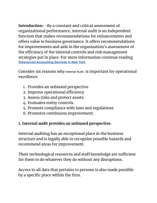 What is internal auditing and why internal auditing is important?