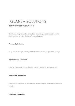 GLANSA SOLUTIONS